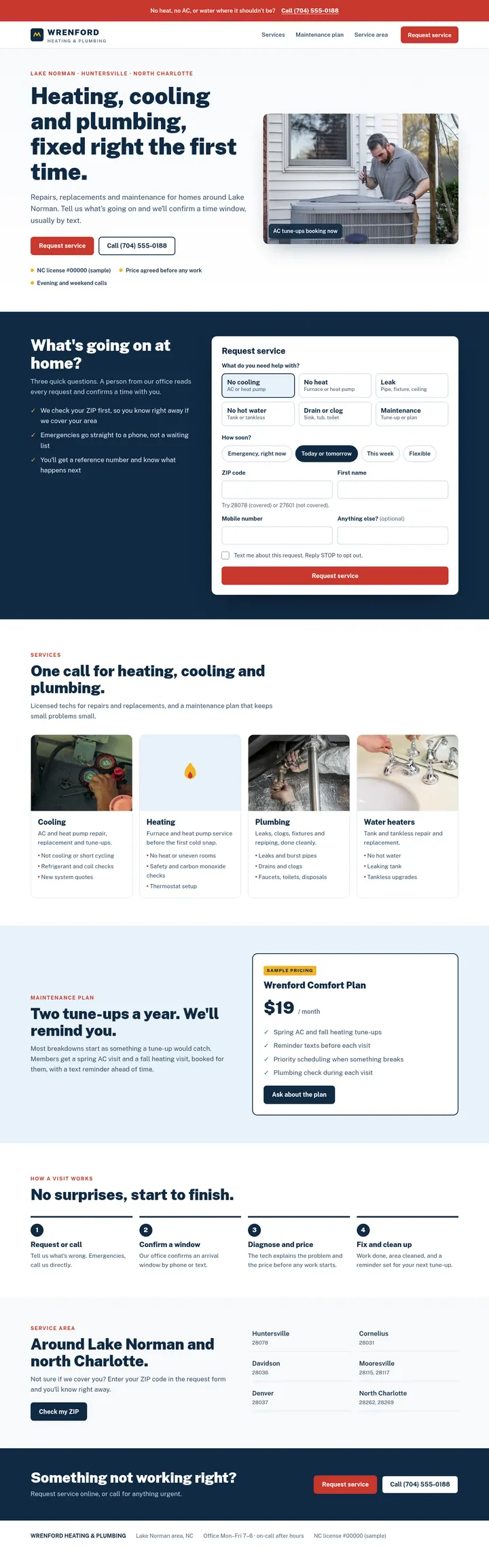 Wrenford sample site, desktop