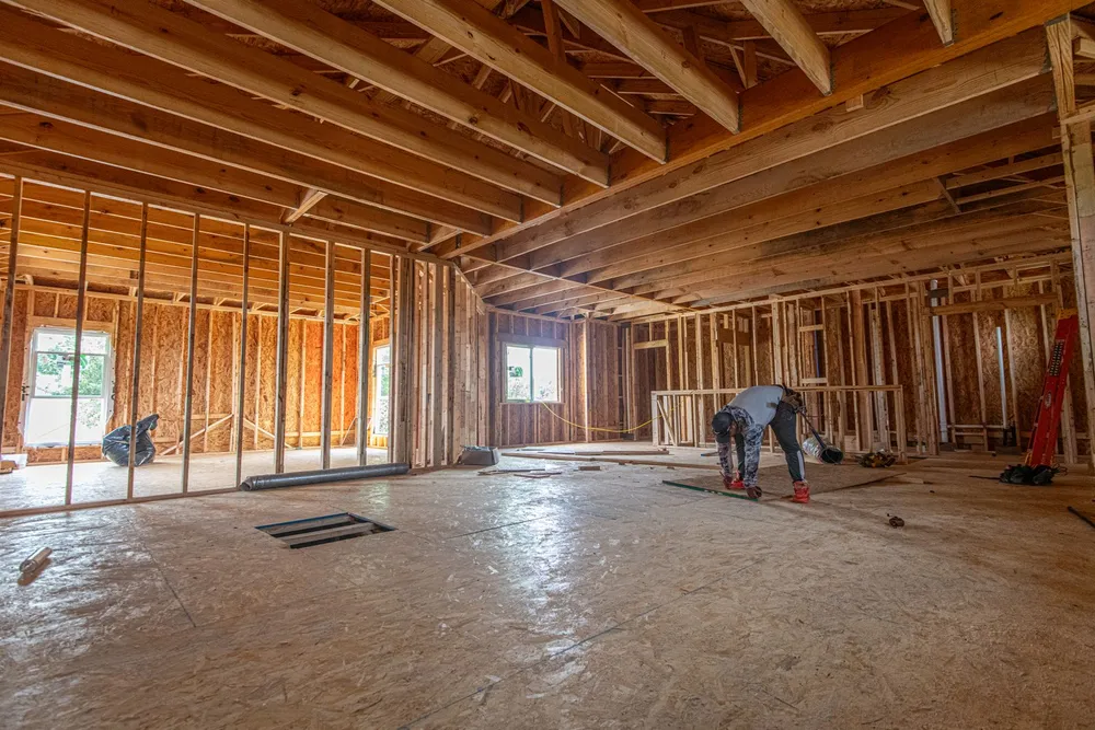 Interior framing of a great room