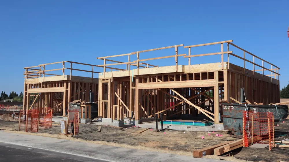 New build at rough framing stage